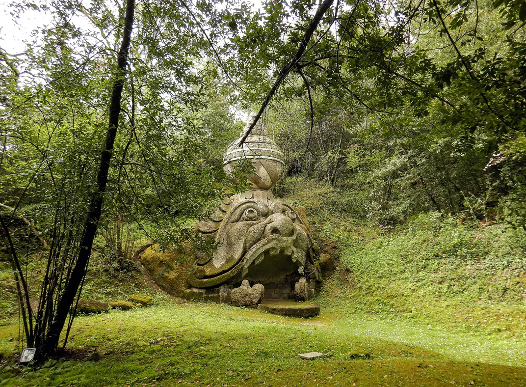 A statue of a Greek sea god named Glaucus