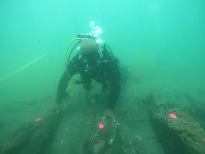 Archaeologists Caesar Bita and&nbsp;Filipe Castro dove to investigate the wreck.