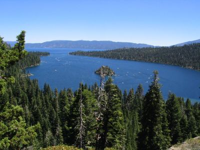 Lake Tahoe&#39;s Emerald Bay is one of the sites where telephone cables were recently removed from.