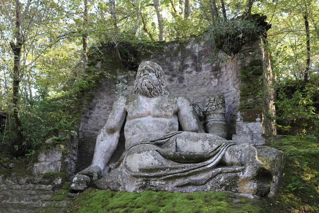 A statue of Neptune, the Roman god of freshwater and the sea