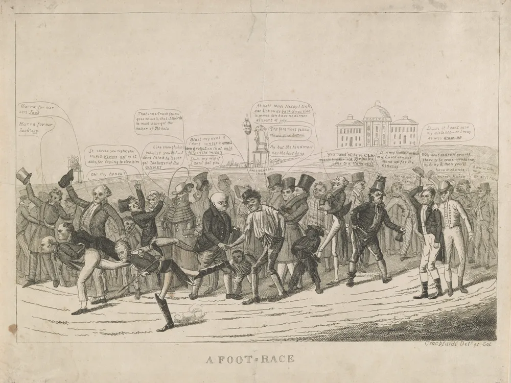 A political cartoon depicting the presidential election of 1824