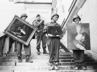 Allied soldiers rescued the portrait and other works from Germany&#39;s Neuschwanstein Castle in 1945.