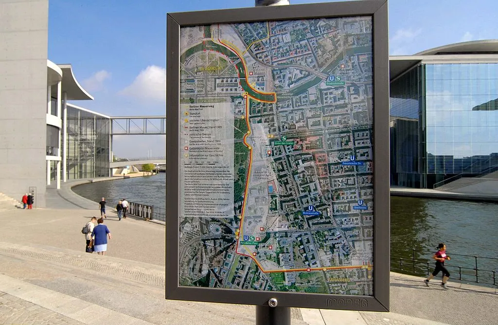 Berlin Wall Trail map