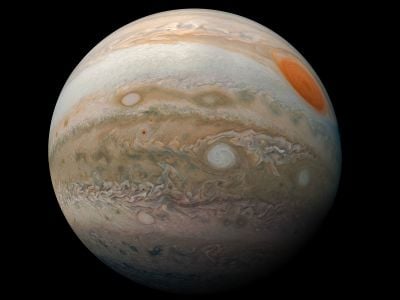 A composite image of Jupiter, taken by the Juno spacecraft