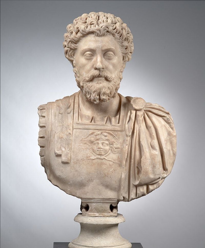 A bust of Marcus Aurelius