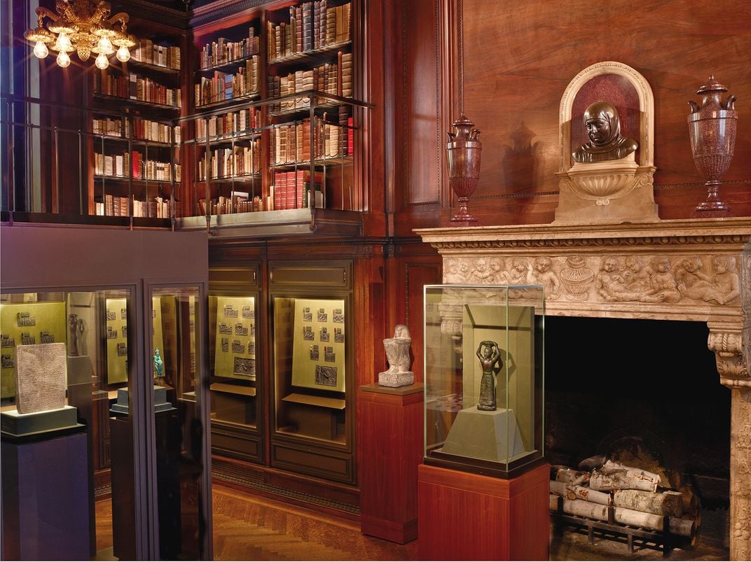 a gallery inside a library