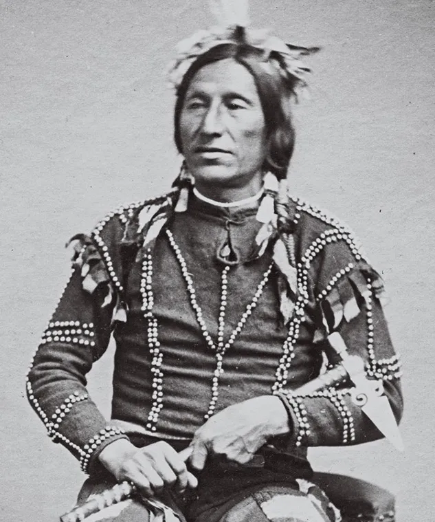 Chief Little Thunder’s son, known as Little Thunder Jr., in an 1867 photograph that is often mistaken for showing the chief himself.