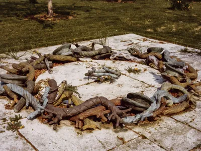 The memorial artwork hadn&#39;t been seen since the 1970s, when it was placed on a replica of Kennedy&#39;s gravesite in Upperville, Virginia.