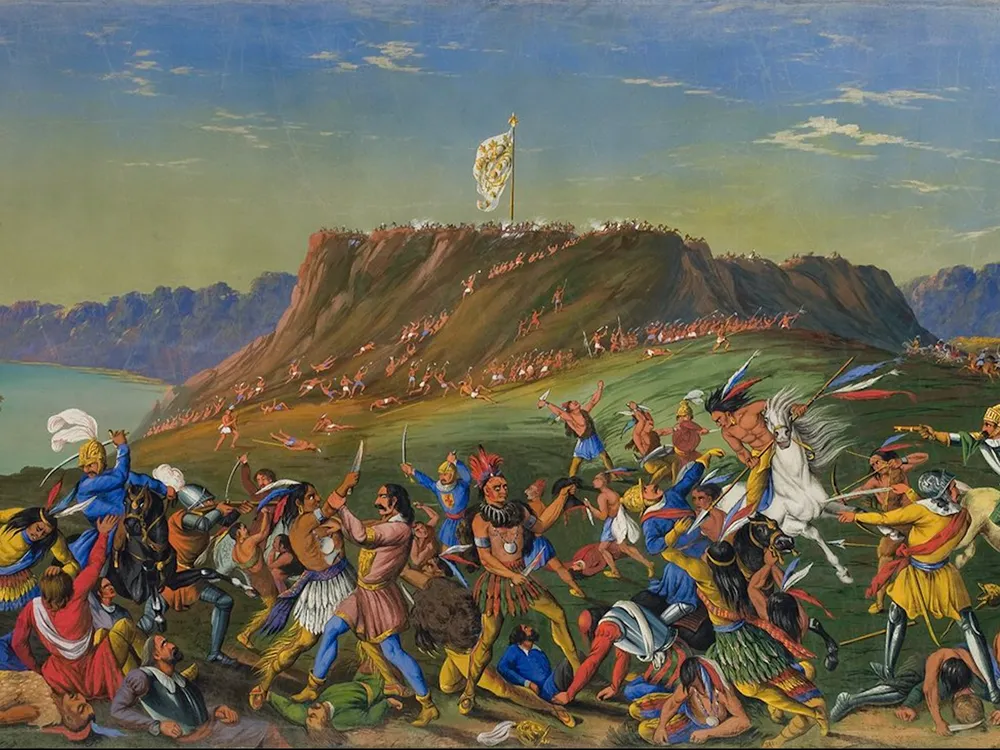 Panoramic painting of the Natchez Revolt